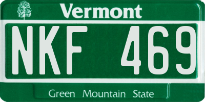 VT license plate NKF469