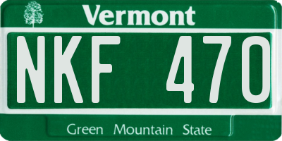 VT license plate NKF470