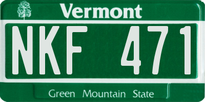 VT license plate NKF471
