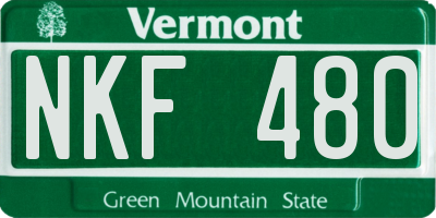 VT license plate NKF480
