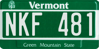 VT license plate NKF481