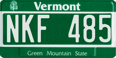 VT license plate NKF485
