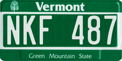 VT license plate NKF487