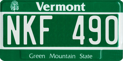 VT license plate NKF490