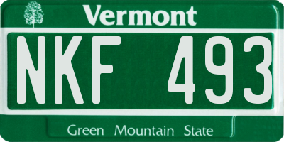VT license plate NKF493