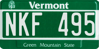VT license plate NKF495