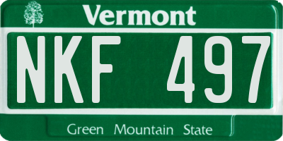 VT license plate NKF497
