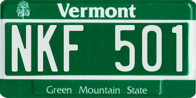 VT license plate NKF501