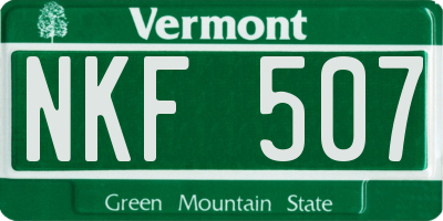 VT license plate NKF507