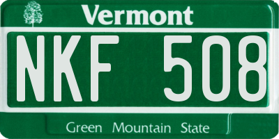 VT license plate NKF508