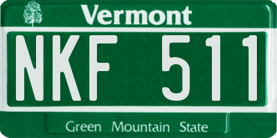 VT license plate NKF511
