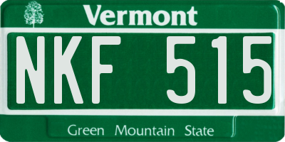 VT license plate NKF515