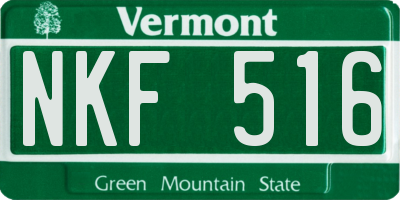 VT license plate NKF516