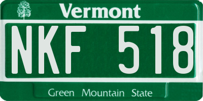VT license plate NKF518
