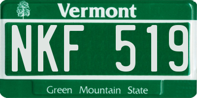 VT license plate NKF519