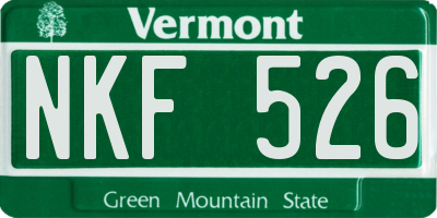 VT license plate NKF526