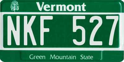 VT license plate NKF527