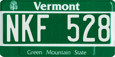 VT license plate NKF528
