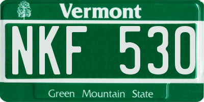 VT license plate NKF530