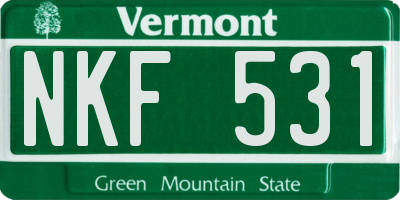 VT license plate NKF531