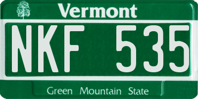 VT license plate NKF535