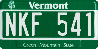 VT license plate NKF541