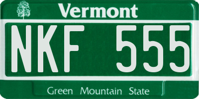 VT license plate NKF555