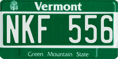 VT license plate NKF556