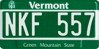 VT license plate NKF557
