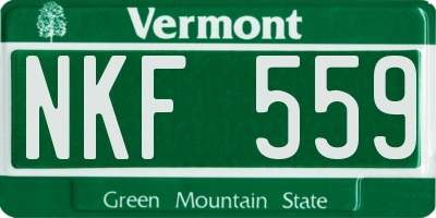 VT license plate NKF559