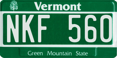 VT license plate NKF560