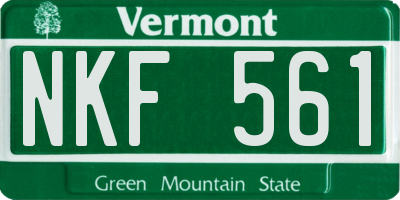 VT license plate NKF561