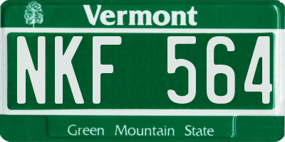 VT license plate NKF564
