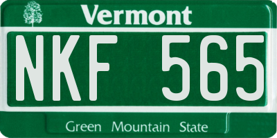 VT license plate NKF565