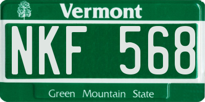 VT license plate NKF568