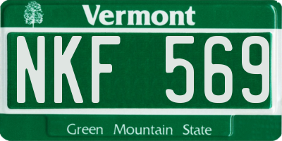 VT license plate NKF569