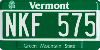 VT license plate NKF575