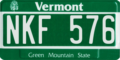 VT license plate NKF576