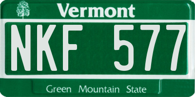 VT license plate NKF577