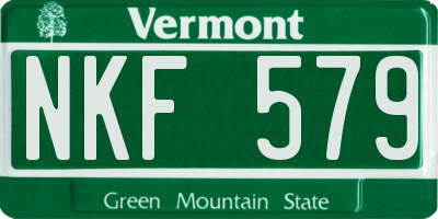 VT license plate NKF579