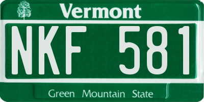 VT license plate NKF581