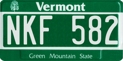 VT license plate NKF582