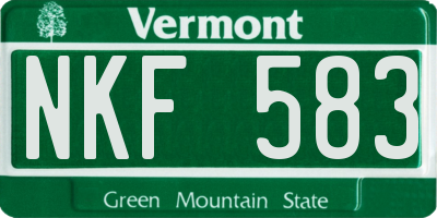 VT license plate NKF583