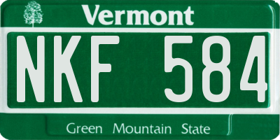 VT license plate NKF584