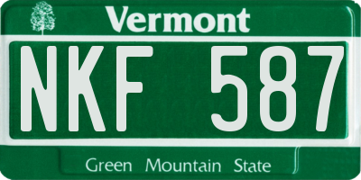 VT license plate NKF587