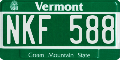 VT license plate NKF588