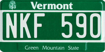 VT license plate NKF590