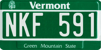 VT license plate NKF591