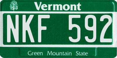 VT license plate NKF592