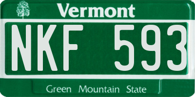 VT license plate NKF593